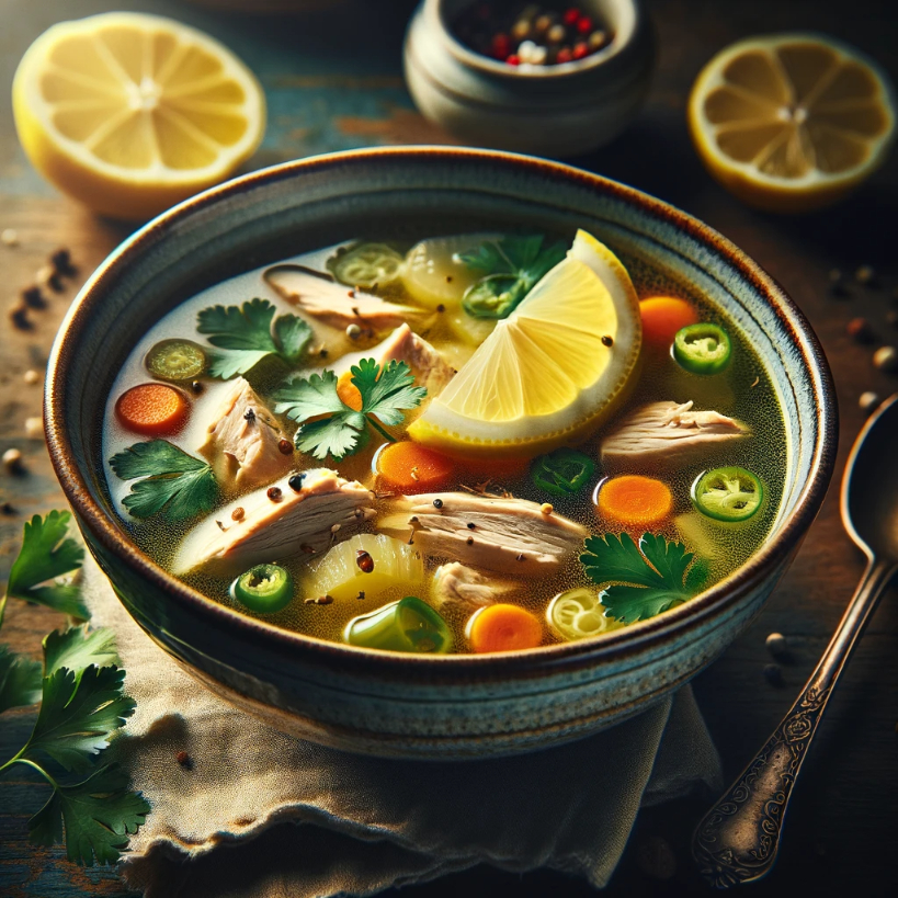 Lemon coriander Chicken soup